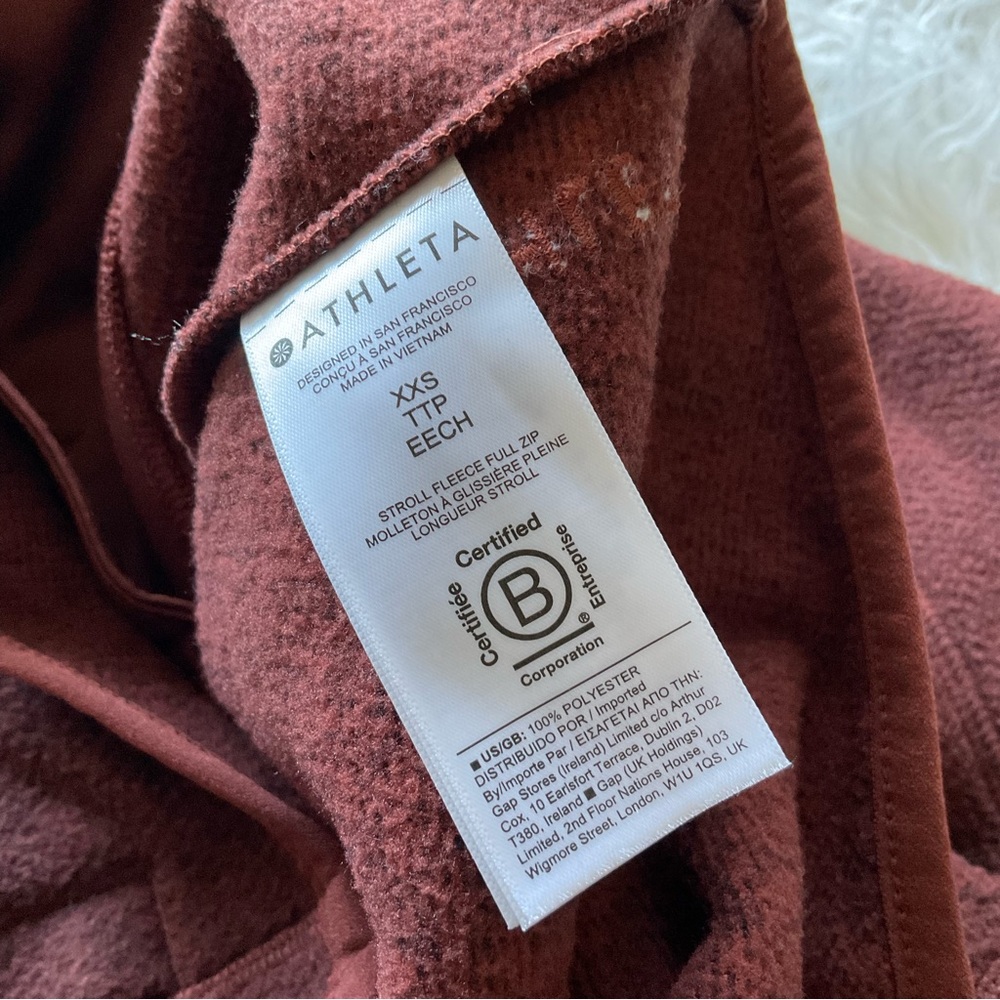 ATHLETA STROLL FLEECE FULL ZIP JACKET - Picture 4 of 6